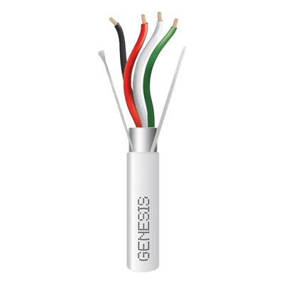 Cable para Alarma / 305 m (1000 ft) / 4x18 AWG / Blindado / Riser / Blanco 2215-1101 GENESIS