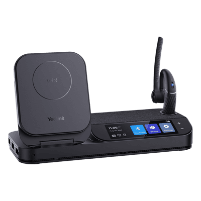 Auricular Bluetooth Mono / Cancelación de Ruido 4-Mic Beamforming / Estación Táctil 3" / Carga Inalámbrica Qi / 10h Autonomía + 20h Extra / 18g Ultra Ligero / Conexión Simultánea PC-Teléfono-Smartphone BH71-WORKSTATION YEALINK