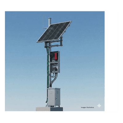 Kit Solar PoE / 225 W / 12 Vcc / 120 Ah / 60 h Autonomía / 802.3af/at / PoE Pasivo 24 Vcc / 738 ft² Cobertura PL1224GRCV2 SYSCOM