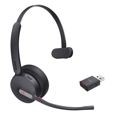 Diadema Inalámbrica / DECT + Bluetooth 5.2 / Alcance 150m (492 pies) / 32h Autonomía / Mono UC Plug-and-Play WH64-HYBRID-MONO-UC YEALINK