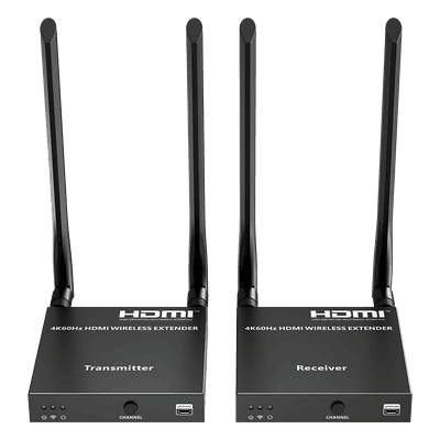 Extensor HDMI Inalámbrico / 4K@60Hz / Resolución 4096x2160 / Tecnología ipcolor STREAM / Banda 5G 5.18-5.24 GHz / Alcance 50 m (164 ft) / Conexión 1 a 4 Pantallas TT699V2.0 EPCOM TITANIUM