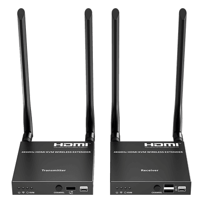 Extensor HDMI Inalámbrico / 4K@60Hz 4096x2160 / KVM Integrado / Banda 5G / Alcance 50 m (164 ft) / 1 a 4 Pantallas TT699KVMV2.0 EPCOM TITANIUM