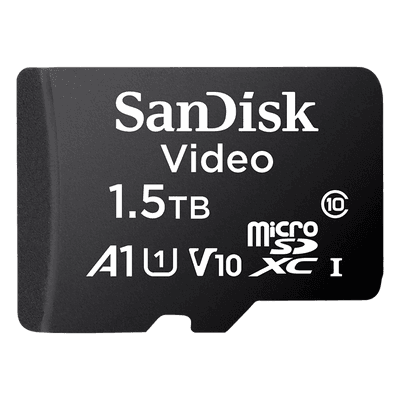Memoria microSD / 1.5TB (1500 GB) / Alta Resistencia / Videovigilancia 24/7 / Clase 10 / UHS-I / -25°C a 85°C / 768 TBW SDSDQA5S51T50BP SANDISK
