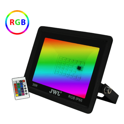 Reflector LED RGB / Multicolor 7 Colores 16 Tonos / IP66 / 10W-50W / 900-4500 Lúmenes / Ángulo 120° / Vida Útil 50,000 Horas