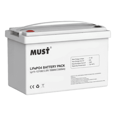 Batería LiFePO4 / 12.8 Vcc / 100 Ah / 1.28 kWh / Uso Solar y UPS / 13 kg LP-1512-100 MUST