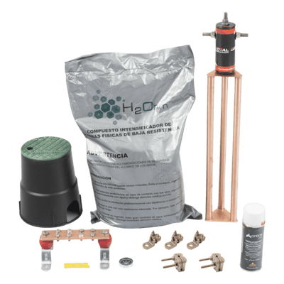Kit de Puesta a Tierra / 30 A / Resistencia < 2 Ω / Electrodo Magnetoactivo / Compuesto Higroscópico KITMASTER30ABV2 TOTAL GROUND