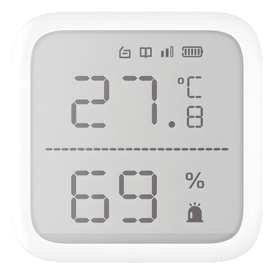 Sensor Inalámbrico de Temperatura y Humedad / Rango -35°C a 99°C / Alcance 800 m (2624.7 ft) / Cifrado AES-128 / Diseño Compacto 2.7" / Interior DS-PDTPH-E-WB(B) HIKVISION