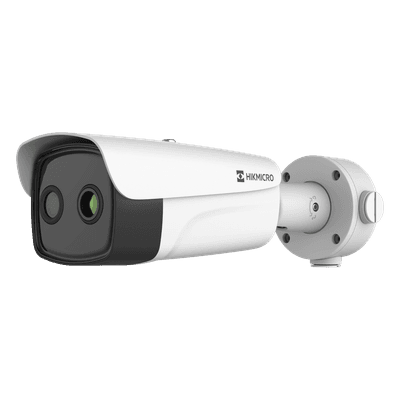 Cámara Bala IP Bi-Espectral / Térmica 384 × 288 / Óptica 5 MP / IA Guanlan / -20°C a 150°C / IP67 HM-TD2638-35/G1/T3Y HIKMICRO