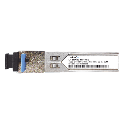 Transceptor SFP Bidireccional / 1.25 Gbps / Monomodo 10 km (6.2 mi) / 1310 & 1550 nm / Conector SC/UPC Simplex / Hot-Pluggable / DDM / 2 Piezas LP-SFP-BD-1G-10-SC LINKEDPRO