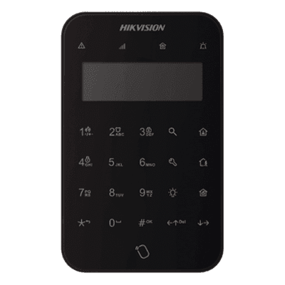 Teclado Inalámbrico / Pantalla LCD Táctil / Control de Relevadores / Cifrado AES-128 / 433 MHz / 2 Años Batería Standby DS-PK1-LT-WB/BLACK HIKVISION
