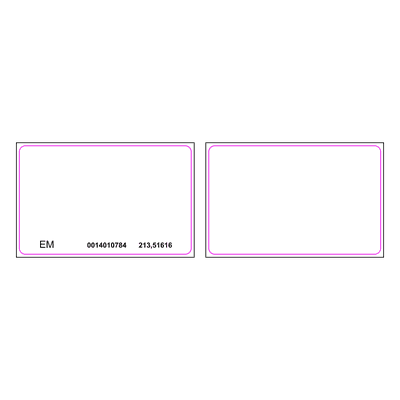 Tarjeta de Proximidad / EM 125 KHz / Rango 2.5-10 cm / ISO 85.5x54x0.8 mm / PVC Blanco / Imprimible Doble Cara DS-K7M101-E1 HIKVISION