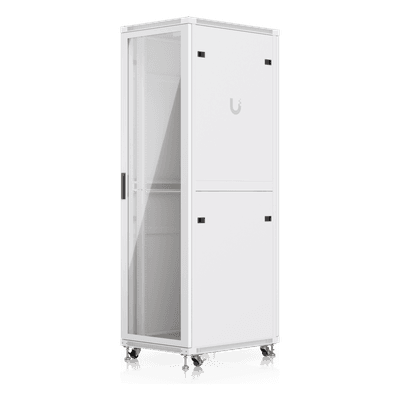 Gabinete Rack de Piso / 42U / 600 x 800 mm (31.5 in) / 800 kg (1763.7 lb) / Puerta de Vidrio Templado / Ventiladores Integrados / Ruedas con Bloqueo UACC-RACK-42U-800-G UBIQUITI