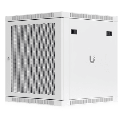 Gabinete Rack 12U / Montaje en Pared / Profundidad Ajustable 448-508 mm / Capacidad 80 kg / Ventilación Integrada / Puerta Perforada UACC-RACK-12U-WALL-600-P UBIQUITI