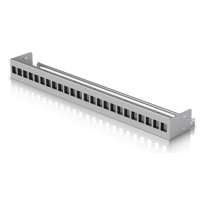 Panel Patch Keystone / 24 Puertos / 1U Rack 19" / Barra Gestión Cables / Acero SPCC / 17.4 x 2.5 x 1.7' UACC-RACK-PANEL-PATCH-BLANK-24 UBIQUITI