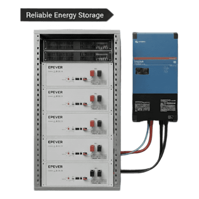 Kit Inversor Cargador / 4 kW / 110 Vca / 20.48 kWh LiFePO4 / Transferencia 16 ms / 96% Eficiencia / 5.12 kWh por módulo VICTRONKIT4K VICTRON ENERGY