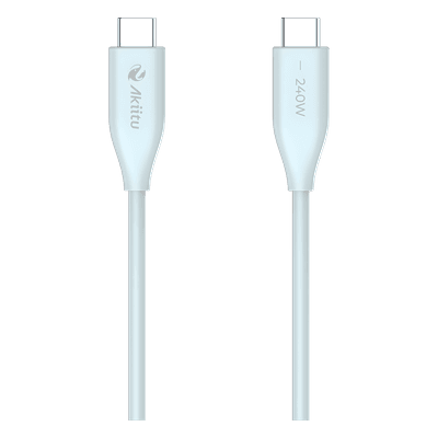 Cable de Carga USB-C / 240W / Transferencia 480 Mbps / Tecnología GaN / Silicona No Tóxica / 1.5 m (4.9 ft) AK-PAC24S-B-1.5M EZVIZ