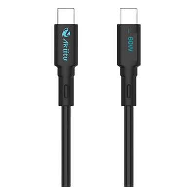 Cable USB-C a USB-C / Carga Rápida 60W / Transferencia 480 Mbps / Magnético Auto-enrollable / Silicona Líquida / 1 m (3.3 ft) AKPAC6SM60W EZVIZ