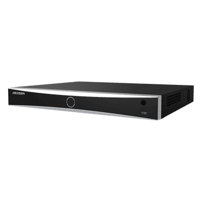 NVR IP / 32 Canales / 12 Megapixel (4K) / 16 Puertos PoE+ / Reconocimiento Facial / AcuSense / 2 Bahías HDD / HDMI 4K / Alcance PoE 300 m (984.3 ft)