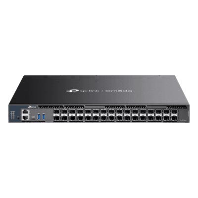Switch Gestionado L3+ / 26 Puertos SFP+ 10G / 6 Puertos SFP28 10G/5G / 820 Gbps Capacidad Conmutación / Apilamiento 4 Unidades / Redundancia PSU SX6632YF TP-LINK