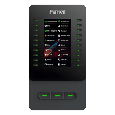 Módulo de Expansión IP / Pantalla Color 4.3 Pulgadas / 60 Teclas DSS Programables / USB Tipo-C / Cascada hasta 4 Unidades / Soporte Ajustable 40° y 45° EM60 FANVIL