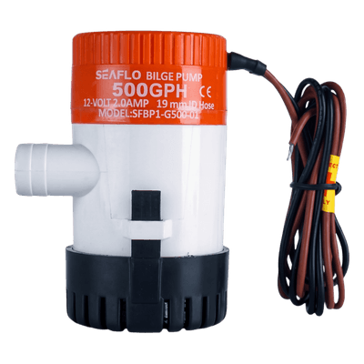 Bomba de Achique Sumergible / 500 GPH (1893 LPH) / 12V CD / Anti-Airlock / Sellos Herméticos / Filtro Removible SFBP1-G50-01 SEAFLO