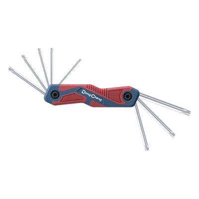 Juego de Llaves Hexagonales Torx® / 8 Piezas / Acero Cr-V / Diseño Navaja Compacto / T9 a T40 D093103 DONGCHENG