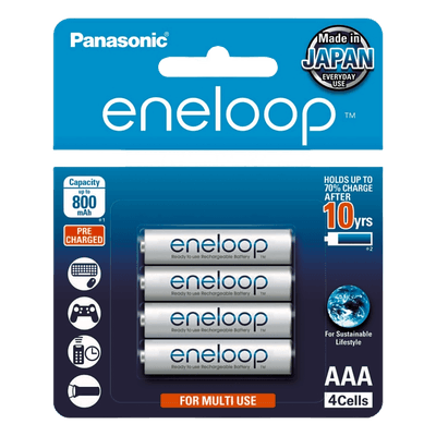Batería Recargable AAA / Ni-MH 800 mAh / 1.2V / 2100 Ciclos / Baja Autodescarga 10 Años BK4MCCE4BT6 PANASONIC