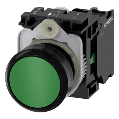 Botón de Mando Industrial / 22 mm / IP69K / Contacto Normalmente Abierto / 10 A / 500 V AC/DC 3SU11000AB401BA0 SIEMENS
