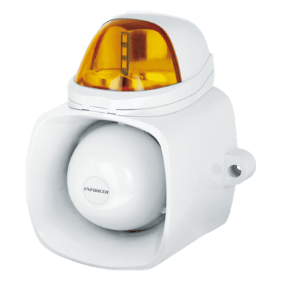 Sirena con Luz Estroboscópica Autónoma / 115 dB / IP65 / Audio MP3-WAV / Megafonía 20 W / 12 VCD SH816SSMQ/A ENFORCER SECOLARM