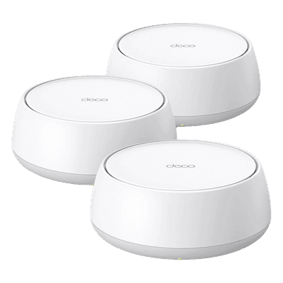 Kit MESH Wi-Fi 7 Interior / Doble Banda BE3600 Mbps / 2 Puertos 1 Gigabit WAN/LAN / 4 Antenas Internas / MLO Multi-Link / App Deco / HomeShield / Compatible Alexa y Google Assistant DECO-BE22-3PACK TP-LINK