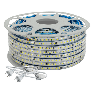 Manguera LED Luminosa / Resina Transparente / 50 m / 110V CA / 4.2 A / 500 W / 164 pies / T.C.C. 6500 K / IP65 JLML-2835-07B JWJ
