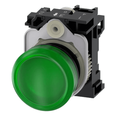 Lámpara de Señalización LED / 22 mm / 110 V AC / Verde / IP69K / -25 a +70 °C 3SU11036AA401AA0 SIEMENS