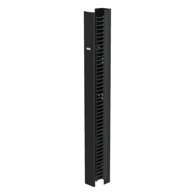 Gestor Vertical de Cableado / 45U / 6.00' Ancho / Acero 14 Gauge / Montaje Universal 2 y 4 Postes / Negro RAL 9005 EC6S7 HOFFMAN