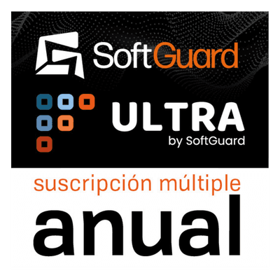 Plataforma de Monitoreo / Licencia Anual / Cuentas Ilimitadas / Multiempresa / 10 Accesos Web Dealers / 8 Módulos y 8 Apps Móviles / Soporte 24/7 ULTRA-MULTI-A Softguard