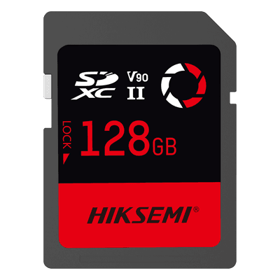 Tarjeta SD Profesional / 128 GB / 300 MB/s Lectura / 260 MB/s Escritura / U3 V90 / 4K-8K / TLC HS-SD-E90/128G HIKSEMI by HIKVISION