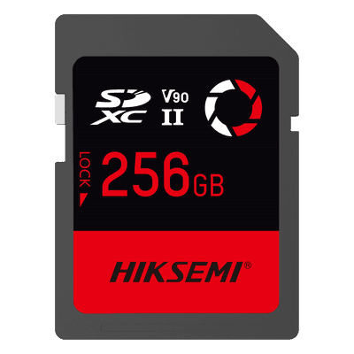 Tarjeta SD Profesional / 256 GB / 300 MB/s Lectura / 260 MB/s Escritura / U3 V90 / 4K-8K Video / TLC NAND HS-SD-E90/256G HIKSEMI by HIKVISION