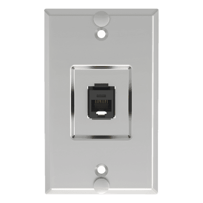Placa de Pared Vertical / 1 Puerto Keystone / Cat5e / Acero Inoxidable / 114.3 mm (4.50 pulgadas)