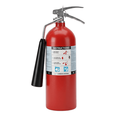 Extintor de CO₂ / Clasificación UL 2-B:C a 10-B:C / Capacidades 5 lb a 20 lb (2.27 kg a 9.07 kg) / Válvula de Cierre Integral / Bocina / Certificación Canadá / Uso en Baja Temperatura -22 °F (-30 °C) / 6.56 pies de alcance CO5LB VICTORY