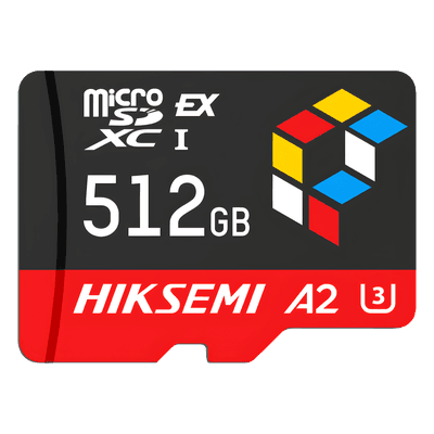 Tarjeta microSD Express / 512 GB / 900 MB/s Lectura / 620 MB/s Escritura / PCIe Gen 3x1 + NVMe / U3 A2 EX / -25°C a 85°C (-13°F a 185°F)