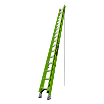 Escalera de Extensión / Fibra de Vidrio y Aluminio / 10.9 m (35.8 ft) / Capacidad 375 lb (170 kg) / Estabilizadores Niveladores Integrados / Certificación ANSI-OSHA