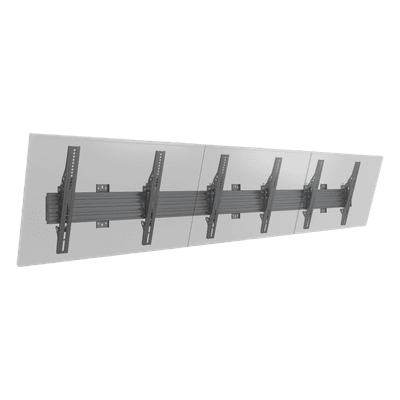 Soporte de Pared para TV / Riel Triple / Capacidad 110 lbs (50 kg) / Compatible 32"-65" / VESA 100x100-600x400 mm / Ajuste Ángulo 5°-15° / Montaje Profesional LCW3X1UT400 EPCOM INDUSTRIAL