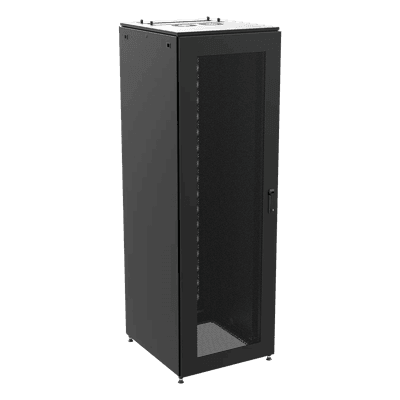 Gabinete de Telecomunicaciones / 48 UR / 2350 x 800 x 1200 mm (7.7 x 2.6 x 3.9 ft) / Acero Negro RAL 9005 / Puertas Perforadas / Certificaciones UL-cUL