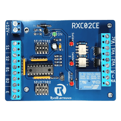 Controlador de Esclusas / 2 Puertas / Cerraduras Eléctricas / Temporizadores 0-30 seg / Entrada de Emergencia / Alimentación 12VDC RXC02CE Ruiz Electronics