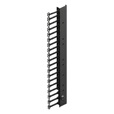 Organizador Vertical de Cables / 45 UR / 2 m (6.6 ft) / 726 Cables / RAL 9005 / Dedos 1.75 pulg / 95x208 mm
