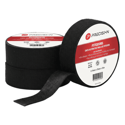 Cinta Automotriz de Fieltro PET / Espesor 0.28 mm / Ancho 19 mm / 18 m (59.1 ft) / Anti-Abrasión / Negro PST-C050-05 PRECISION