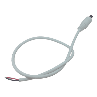 Cable de Alimentación DC / Conector Macho 5.5 x 2.1 mm / Calibre 22AWG / Longitud 30 cm / Forro Blanco / Polarizado DC-CORD-W EPCOM POWERLINE