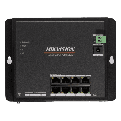 Switch Industrial PoE / 8 Gigabit / 2 SFP / Alcance 300 m (984.3 ft) / 240 W / -40~75°C DS-3T1510P-SI-FLT HIKVISION