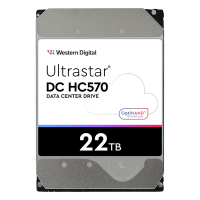 Disco Duro Data Center / 22 TB / 7200 RPM / SATA 6 Gb/s - SAS 12 Gb/s / HelioSeal / OptiNAND / 512 MB Buffer / 2.5M Horas MTBF WUH722222ALE6L4 Western Digital (WD)