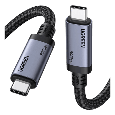 Cable USB-C Thunderbolt 5 / 80 Gbps Bidireccional / 120 Gbps Unidireccional / 1 m (3.28 ft) / PD 3.1 100W / 24 Pines / E-Marker IP2133H