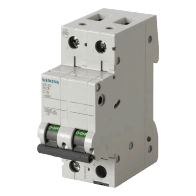 Interruptor Riel DIN / 2 Polos / 50 A / 6 kA / Curva C / 400 V 5SL62507CC SIEMENS